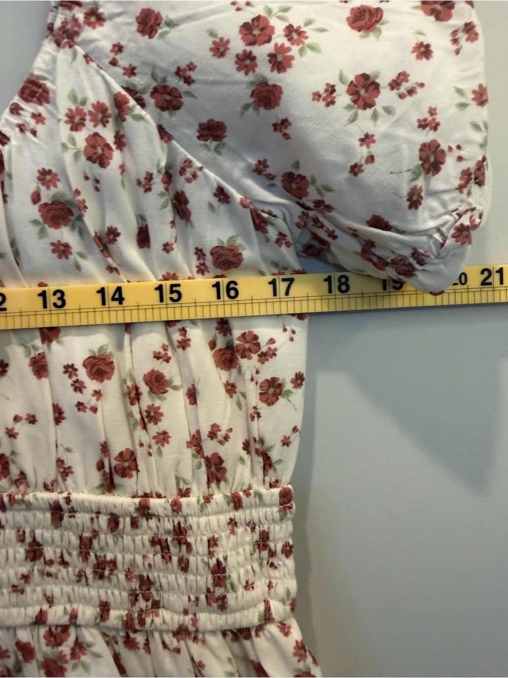 Hollister White Floral Tiered Romper with Pink Rose Print - Picture 5 of 6
